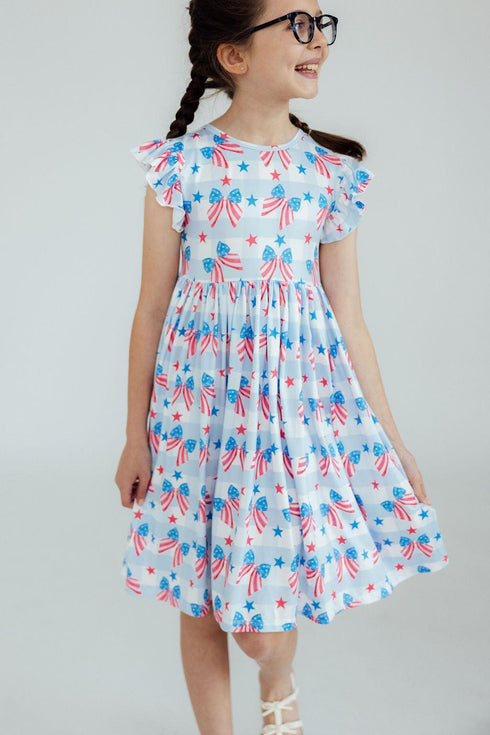 red-white-bows-flutter-sleeve-twirl-dress Mila & Rose - Sophia's Style-2